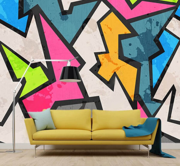 Triangolo giallo e nero Carta da parati Triangolo giallo e nero
