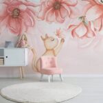 Carta da parati Gatto con farfalla sulla zampa