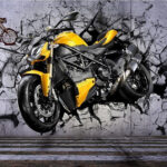 Carta da parati Moto che sfonda il muro.