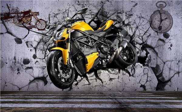 Moto che sfonda il muro Carta da parati Moto che sfonda il muro