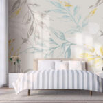 Carta da parati Foglie delicate dai colori tenui