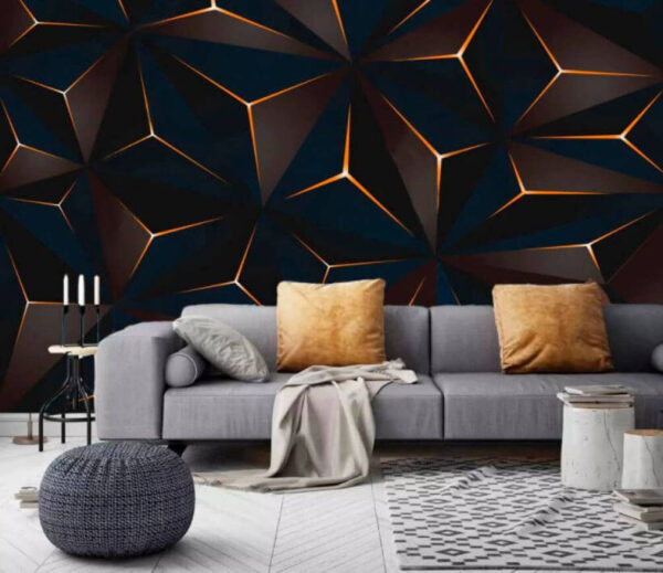 Triangoli neri e arancioni Carta da parati Triangoli neri e arancioni