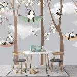 Carta da parati Cartone animato di un panda