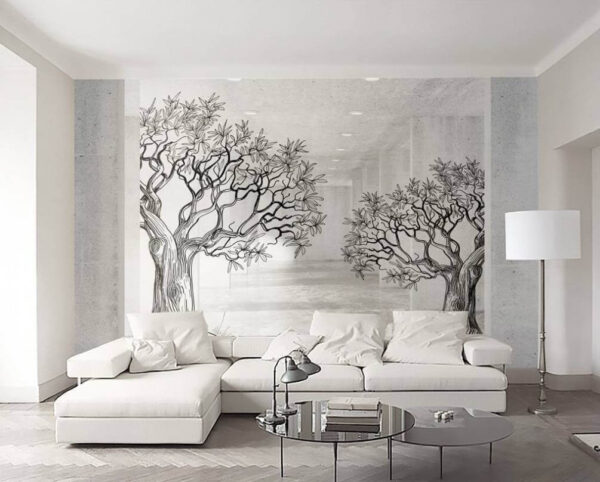 Disegno di un albero Carta da parati Disegno di un albero