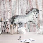 Carta da parati Disegno di un cavallo