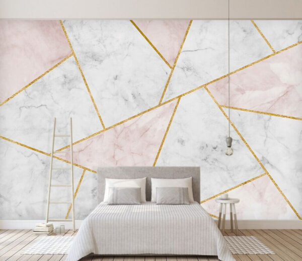 Eleganti motivi di marmo e design geometrico Carta da parati Eleganti motivi di marmo e design geometrico