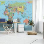 Carta da parati Mappa dell'Australia con testo nero