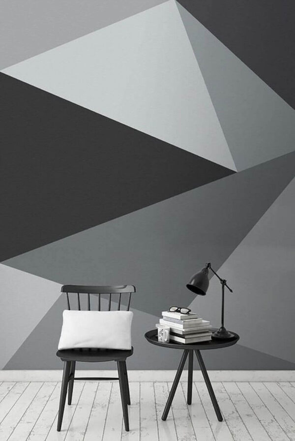 Disegno a triangolo grigio e bianco Carta da parati Disegno a triangolo grigio e bianco
