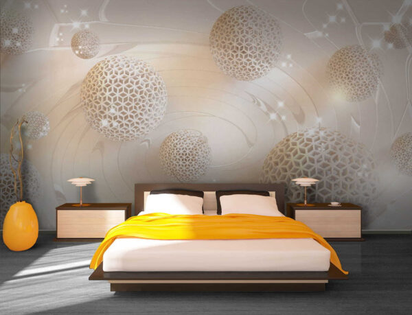 Sfere astratte con design scintillante Carta da parati Sfere astratte con design scintillante