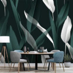 Carta da parati Le foglie tropicali creano un motivo elegante.