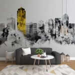 Carta da parati Paesaggio urbano in bianco e nero