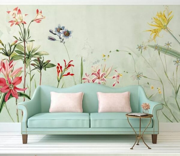 Elegante sinfonia floreale in fiore Carta da parati Elegante sinfonia floreale in fiore