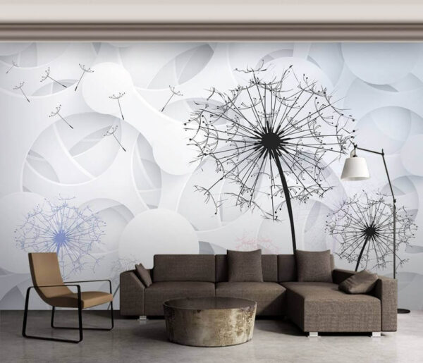 Semi di dente di leone che soffiano nel vento Carta da parati Semi di dente di leone che soffiano nel vento