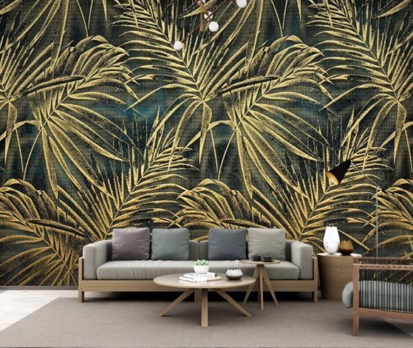 Foglie tropicali con motivi unici Carta da parati Foglie tropicali con motivi unici
