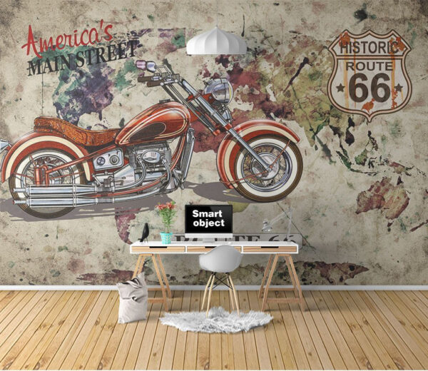 La moto su una mappa Carta da parati La moto su una mappa