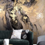Carta da parati Pittura astratta metallica vorticosa