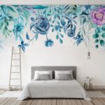 Carta da parati Pittura ad acquerello di fiori