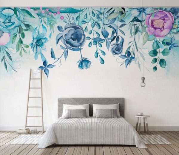 Pittura ad acquerello di fiori Carta da parati Pittura ad acquerello di fiori