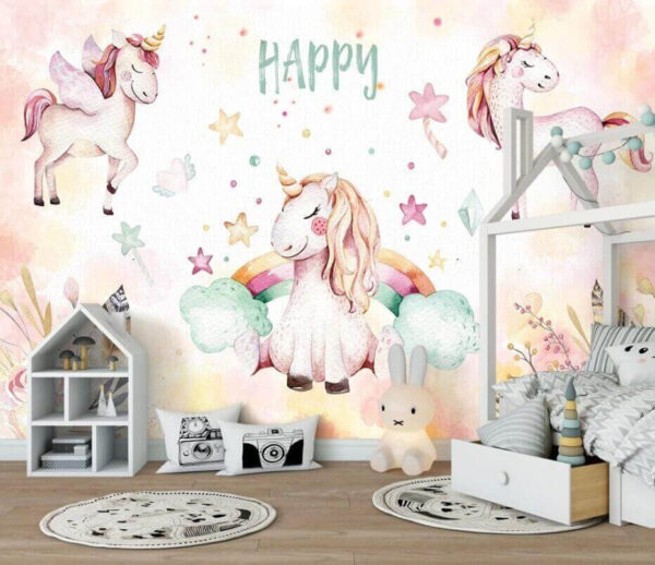 Acquerello di un unicorno Carta da parati Acquerello di un unicorno
