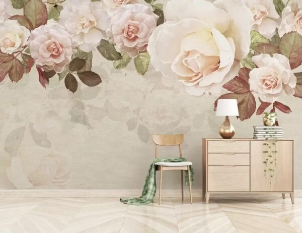 Rose eleganti su sfondo strutturato Carta da parati Rose eleganti su sfondo strutturato