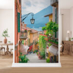 Carta da parati Incantevole scena di strada di un villaggio italiano.