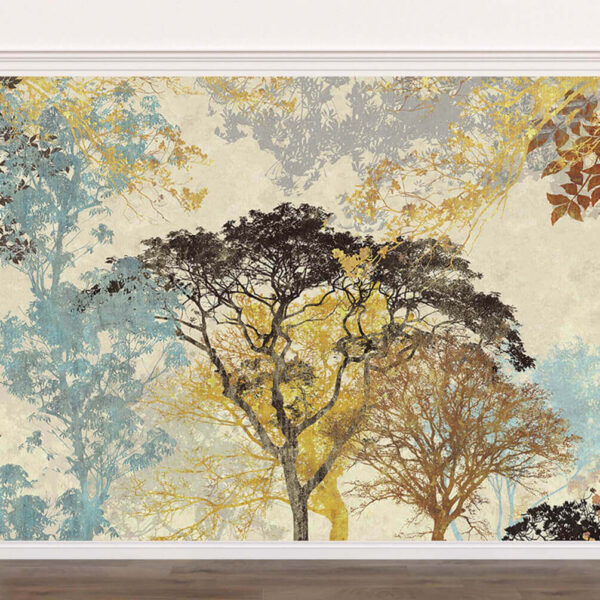 Gruppo di alberi con colori diversi Carta da parati Gruppo di alberi con colori diversi