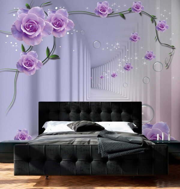 Rose di lavanda in un corridoio da sogno Carta da parati Rose di lavanda in un corridoio da sogno