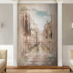 Carta da parati Strada veneziana con balcone ornato