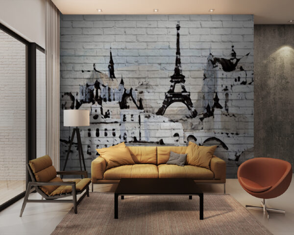 Pittura di una città Carta da parati Pittura di una città