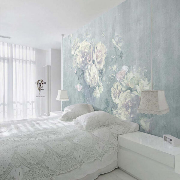 Pittura di fiori e farfalle Carta da parati Pittura di fiori e farfalle