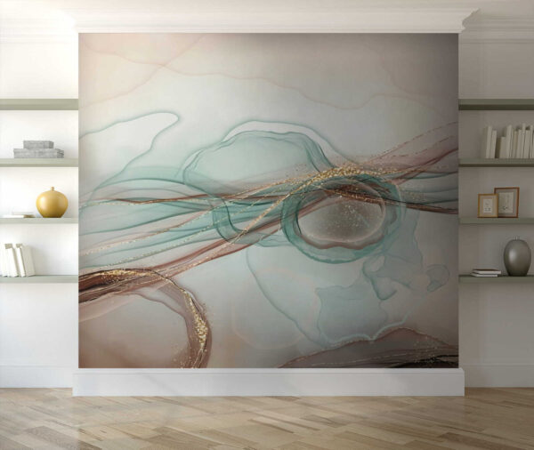 Onde astratte con accenti scintillanti Carta da parati Onde astratte con accenti scintillanti