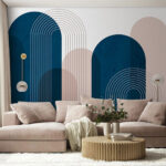 Carta da parati Vaso blu con linee bianche