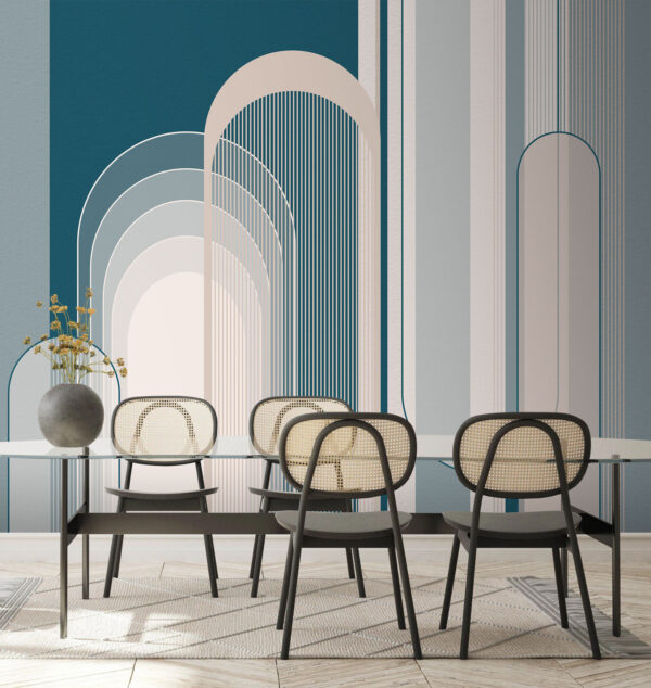 Le linee curve formano moderne forme astratte Carta da parati Le linee curve formano moderne forme astratte