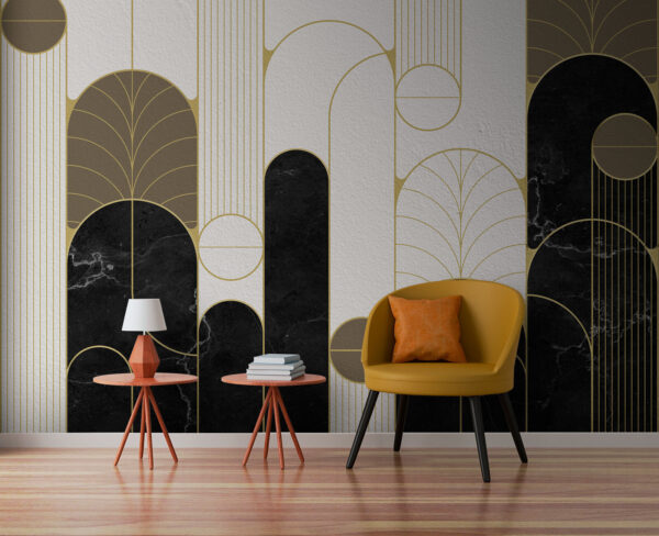Disegno geometrico Art Déco Carta da parati Disegno geometrico Art Déco