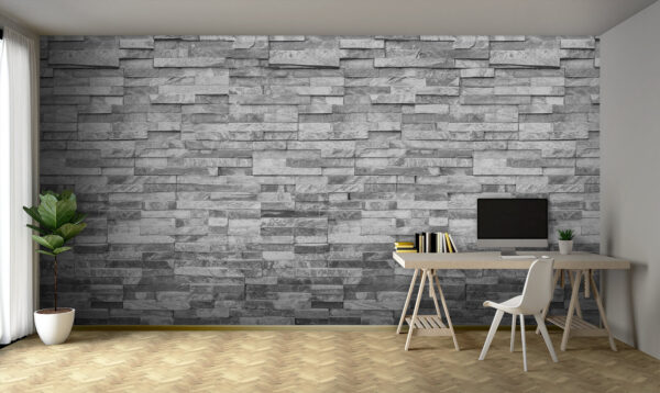 Modello di texture per pareti in mattoni grigi Carta da parati Modello di texture per pareti in mattoni grigi