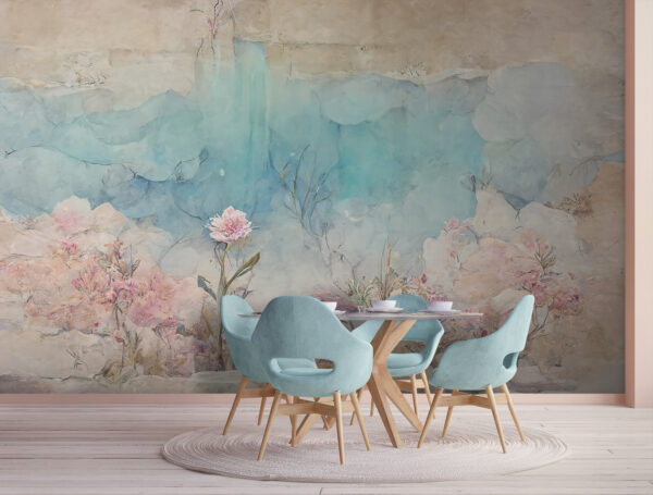 Pittura di un albero nella neve Carta da parati Pittura di un albero nella neve