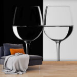Carta da parati Due bicchieri da vino con acqua