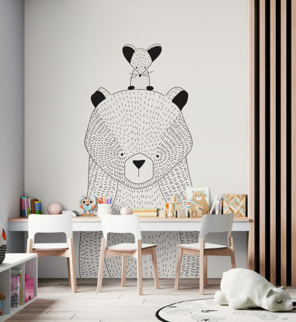 Disegno di un orso Carta da parati Disegno di un orso