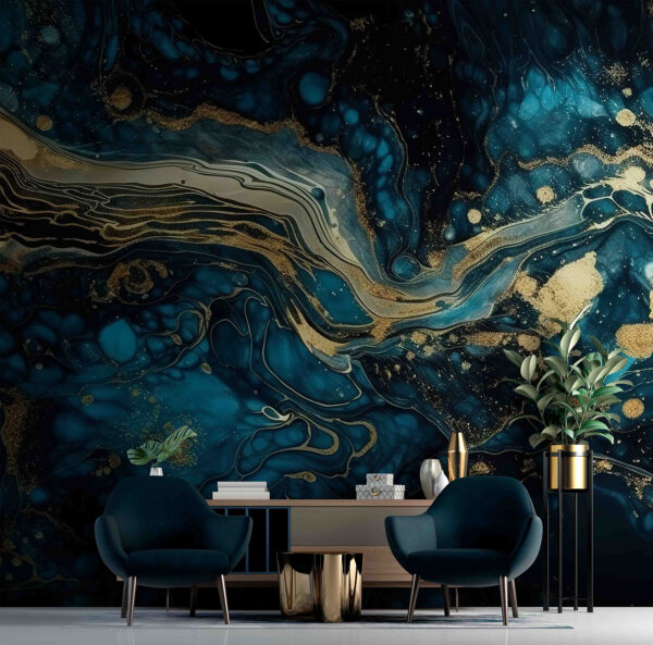 Mezzanotte liquida: L'arte astratta della natura Carta da parati Mezzanotte liquida: L'arte astratta della natura