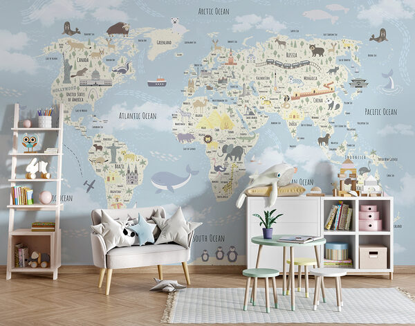 Mappa del mondo Carta da parati Mappa del mondo