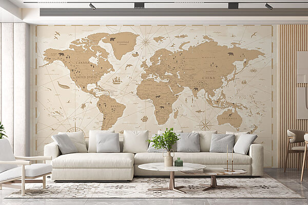 Mappa del mondo Carta da parati Mappa del mondo