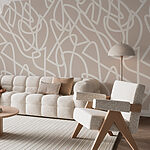 Carta da parati Linee bianche su sfondo grigio