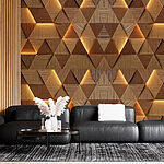 Carta da parati Legno e luce a forma di triangolo
