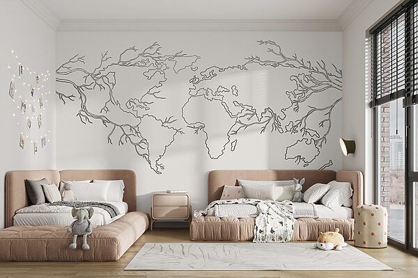 Mappa del mondo Carta da parati Mappa del mondo