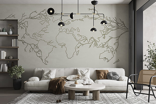 Carta da parati murale Mappa del mondo