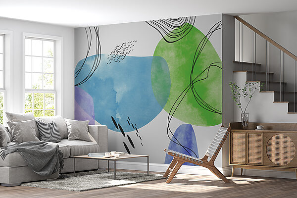 Arte verde e blu Carta da parati Arte verde e blu