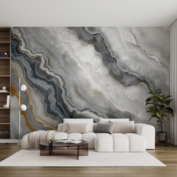 Texture marmorea con eleganti volute Carta da parati Texture marmorea con eleganti volute
