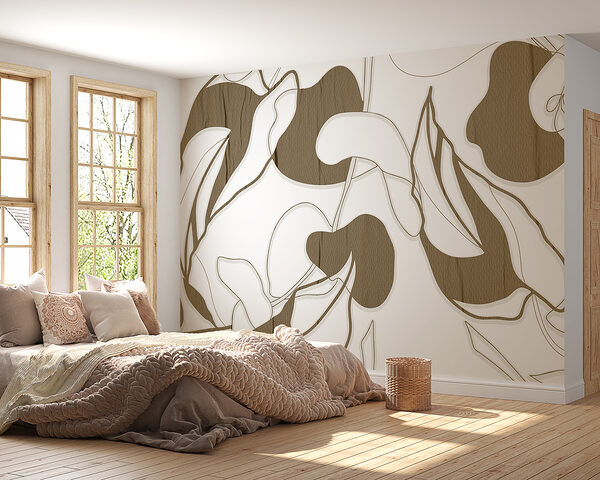 Linee astratte con forme terrose Carta da parati Linee astratte con forme terrose