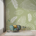 Carta da parati Pattern di foglie e forme