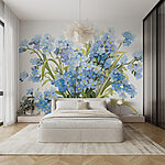 Carta da parati Bouquet di fiori blu